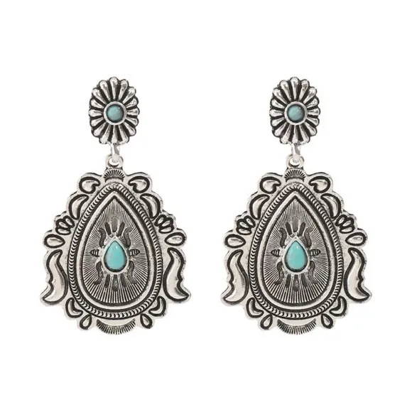 Western Earrings Silver - Image 5