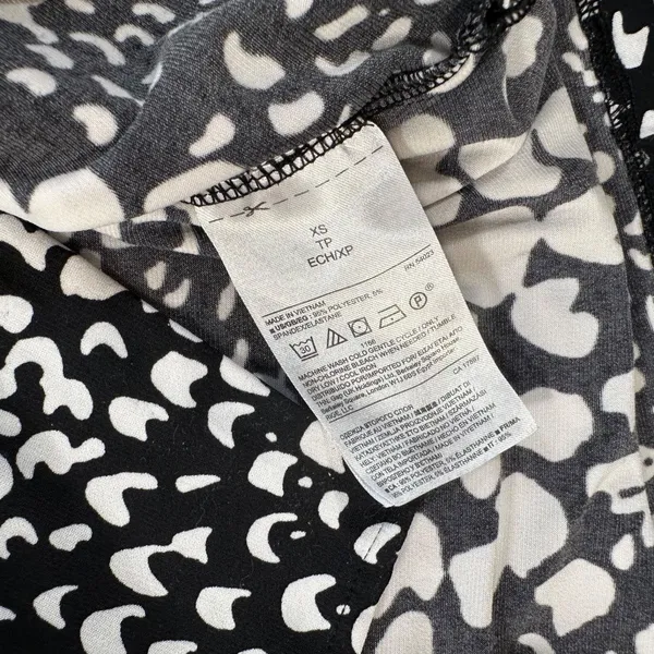 Banana Republic Shift Dress Black White Womens X-Small V-Neck 3/4 Balloon Sleeve - Image 8