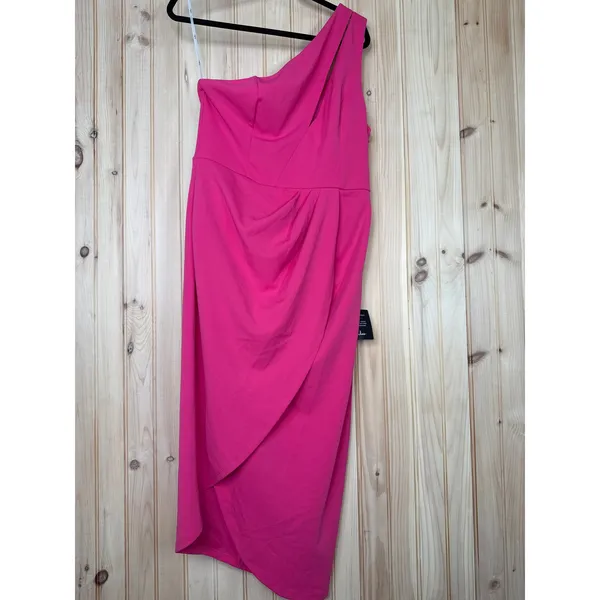 Lulus So Flirty Hot Pink One-Shoulder Cutout Asymmetrical Dress Party X-Large - Image 2