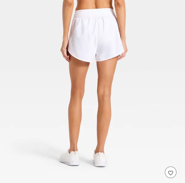 Women's Woven Mid-Rise Run Shorts 3" - All In Motion™ White - Image 2