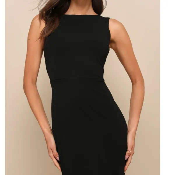 NEW Lulus Exquisite Refinement Black Backless Bow Ruffled Maxi Dress Small - Image 3