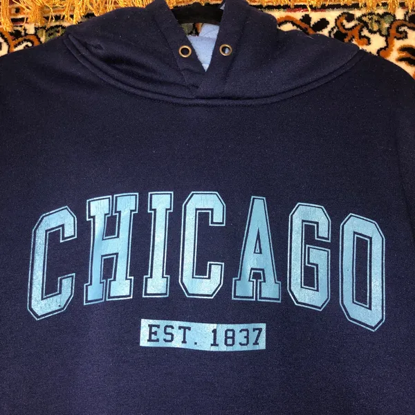 Unisex Navy Blue Cozy Chicago Sweatshirt size XL - Image 3