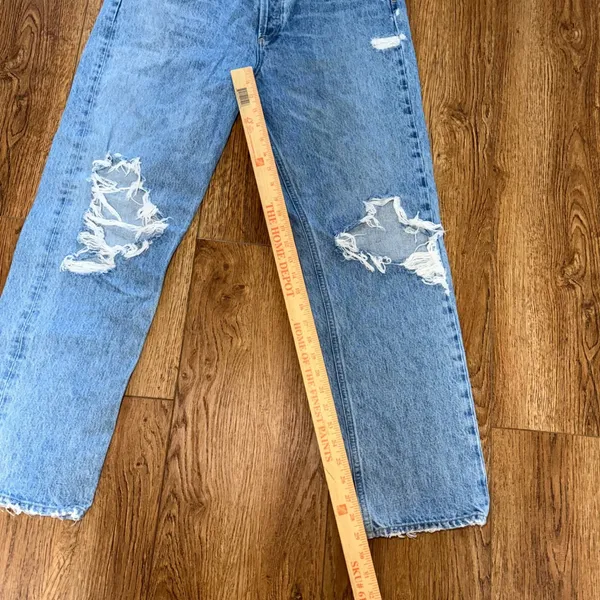 AGOLDE 90's‎ High Rise Loose Fit Distressed Jeans Light Wash Blue Size 30 Grunge - Image 7