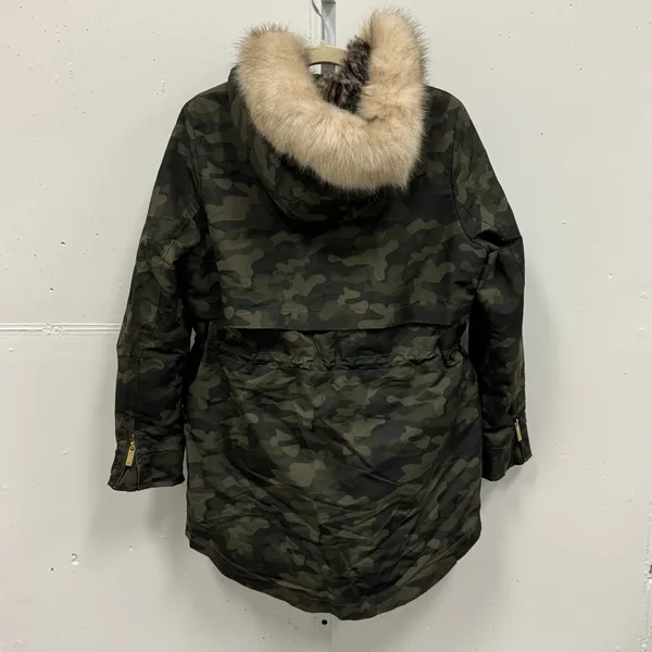 Parka London Women's‎ Caversham Faux Fur Parka Camo Small Lined Faux Fur Hood - Image 3