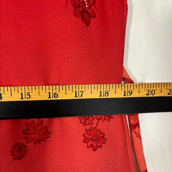 M.H.M. Melissa Harper Dress Red Floral Ombre Chiffon‎ Vtg Y2K Party Wedding 10 - Image 8