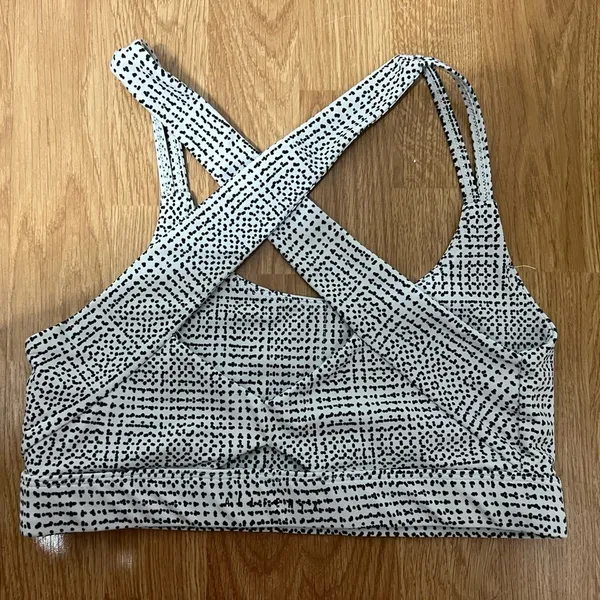 Anthropologie All Fenix White & Black Sport Bra (Size M) - Image 2