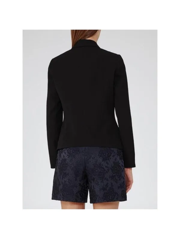 REISS Black Sienna Draped Waterfall Open Front Blazer Jacket Women’s size 2 XS - Image 14