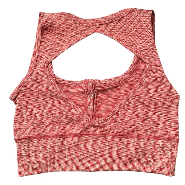 Nwot Free People Fp Movement Red Cropped Button Up Top - Image 5