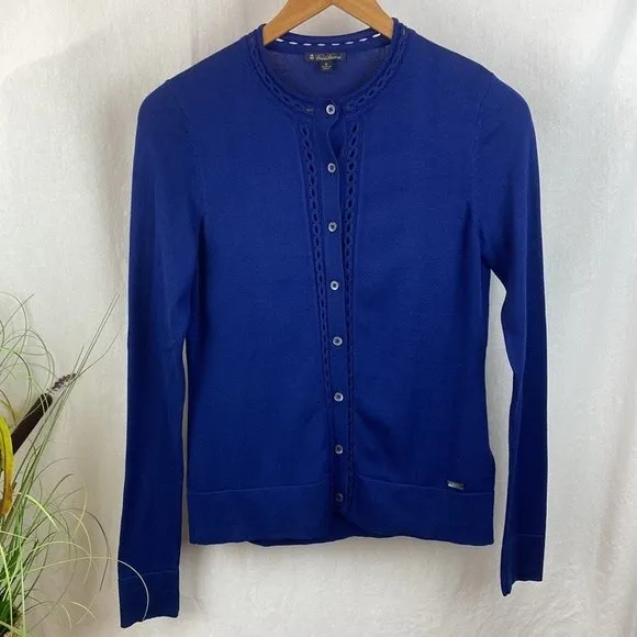 Brooks Brothers Blue Long Sleeve Knit Button Up Cardigan Sweater S - Image 2