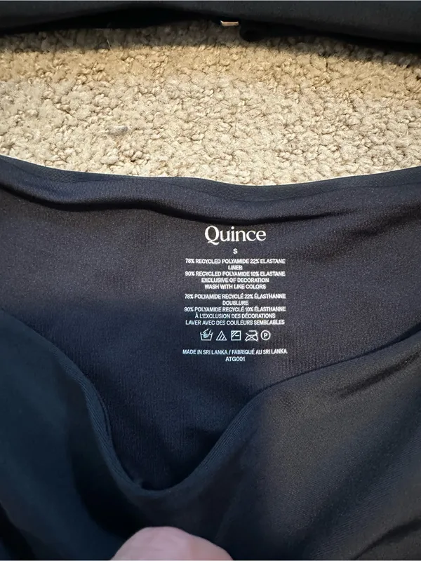 NWT Quince V Neck Low Rise bikini set black small - Image 3