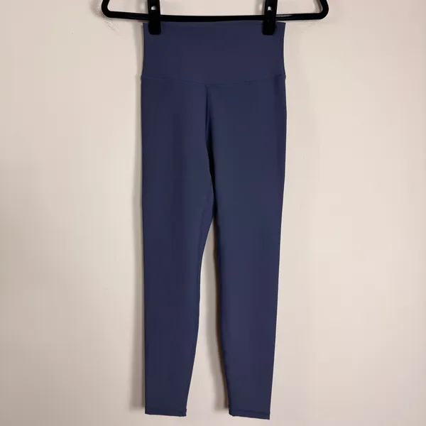 WILO The Label Navy Ribbed High Waisted Leggings WL24-157 Size Small NEW - Image 2