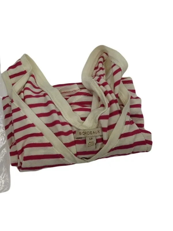 Women's Bordeaux Small Pink and White Stripe Tank Top 11c - Image 7
