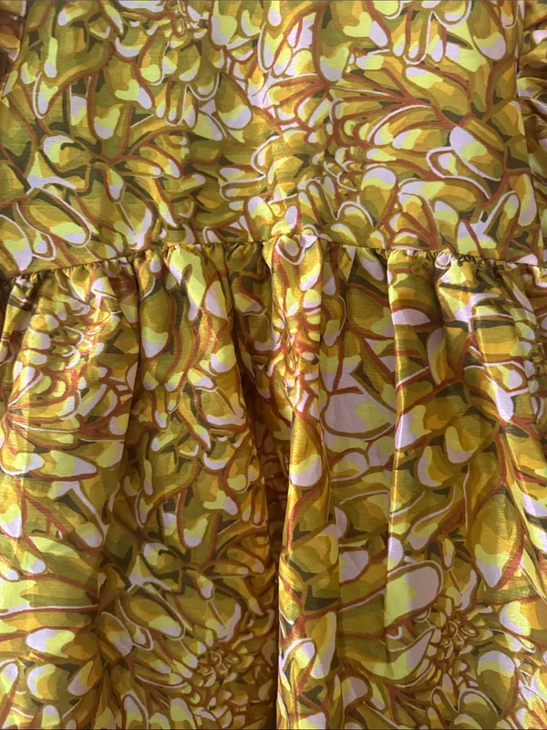 Kika Vargas for Target Women’s Puff-Sleeve Floral Print Dress in Mustard Yellow - Image 4