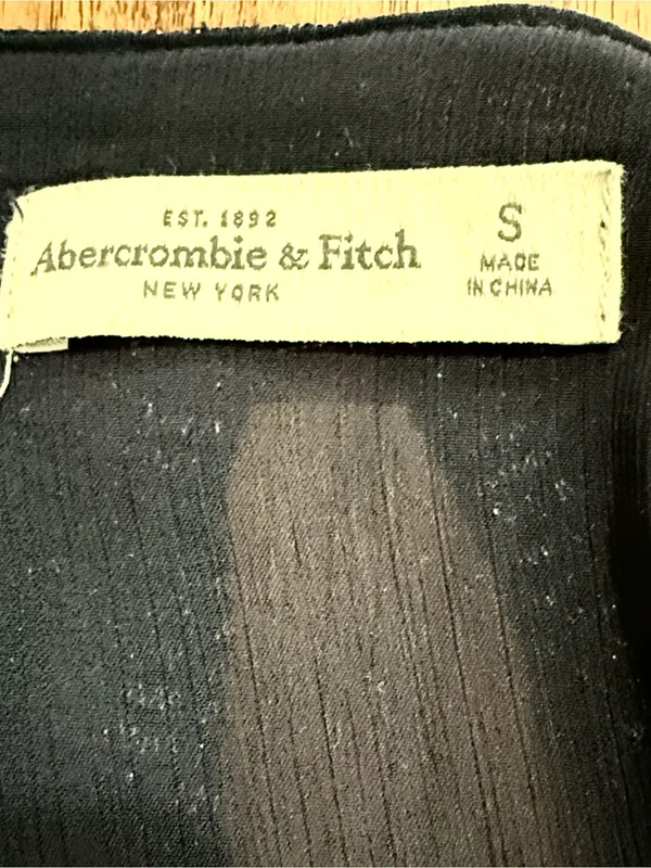 Abercrombie & Fitch navy blue & silver split back long sleeve top blouse size S - Image 5