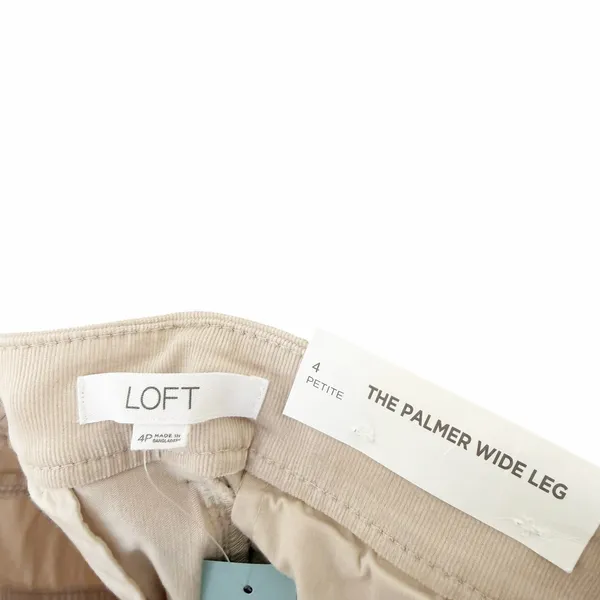 Loft Tan Palmer Wide Leg Corduroy Pants Sz 4P - Image 2