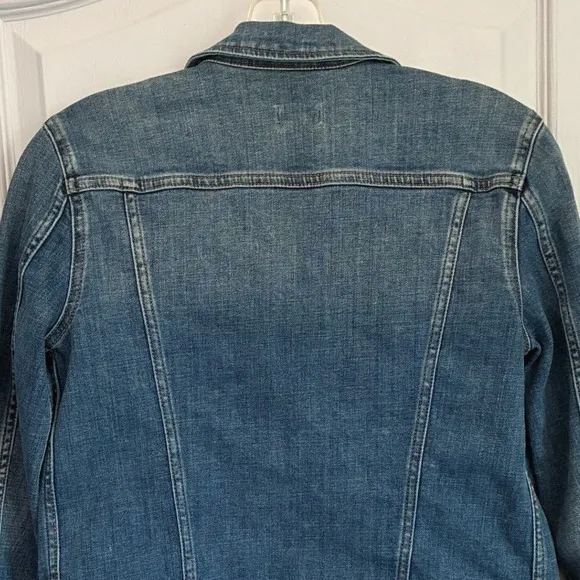 J.Crew Womens Medium Wash Denim Trucker Jacket XS Blue Cotton Button‎ Up Pockets - Image 7