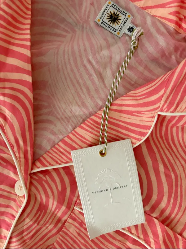 Women's Pink Wave-Print Short Sleeve Pajama Top - Image 2
