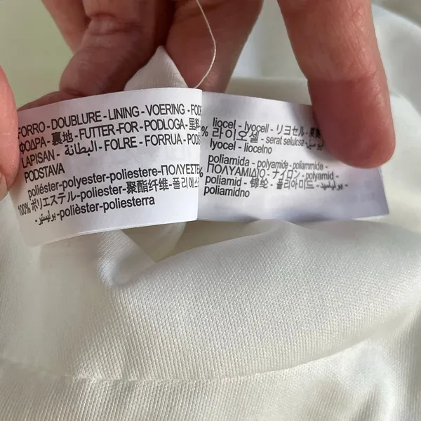 Zara Women's Combination Strapless Maxi Dress White/Cream Size XS - Image 9