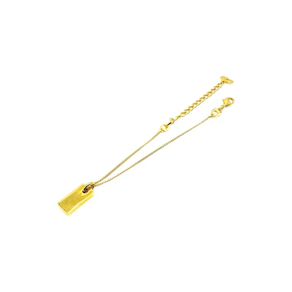 Christian Dior Gold Tone Red Dior Enamel Tag Charm Bracelet - Image 4