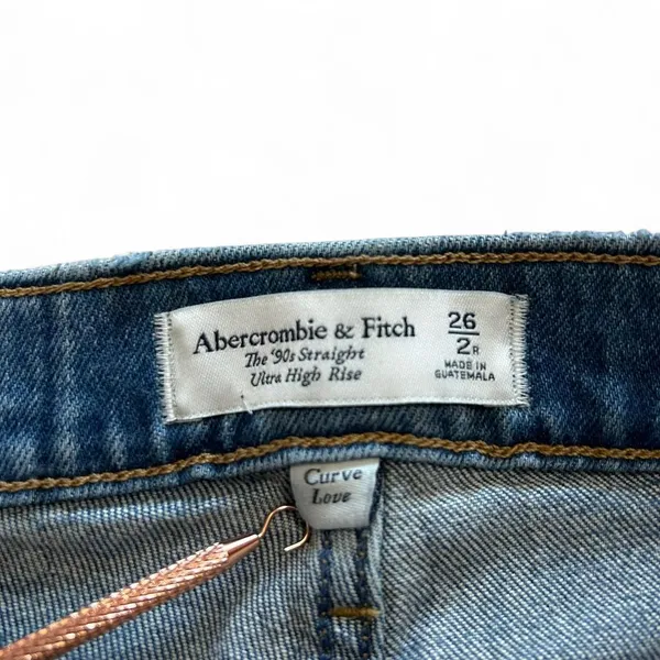 Abercrombie & Fitch blue high-waisted straight-leg jeans - Image 4