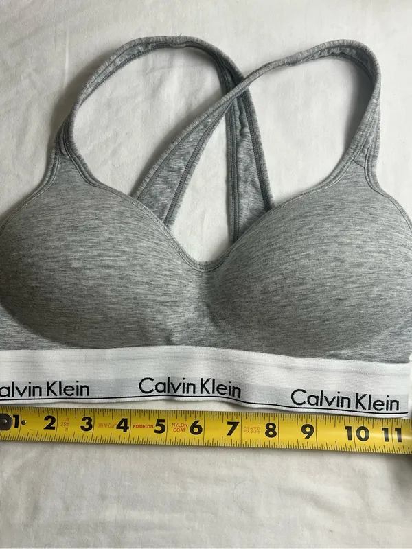Calvin Klein Gray Modern Cotton Racerback Wireless Bralette Size Small - Image 4
