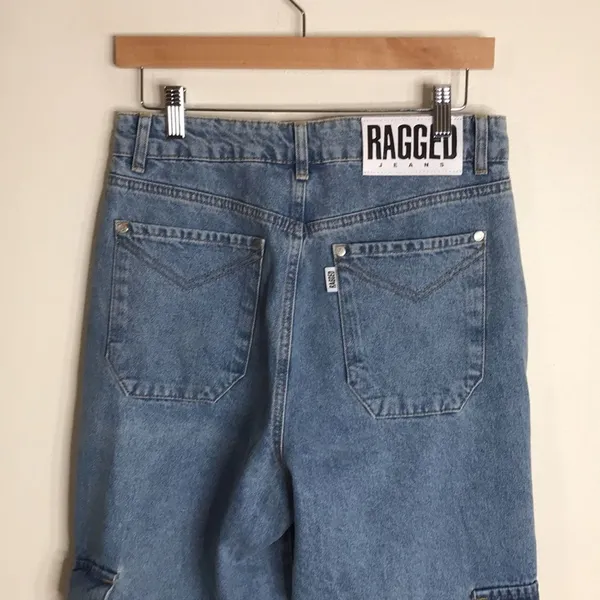 Ragged priest ladies oversized 100% cotton cargo‎ jogger denim jeans size 30 - Image 9