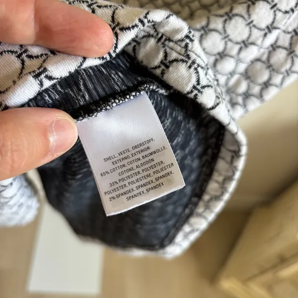 Anthropologie Maeve EUC Women's Black White Textured Astoria Peplum Top Size XL - Image 5