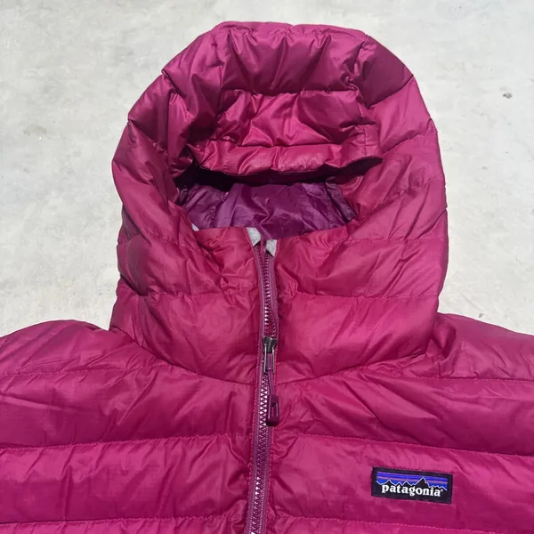 Patagonia Jacket Women's L Pink Down Sweater Hoody Hoodie Zip Up Lightweight - Image 2