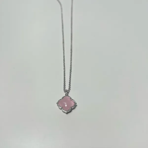 Kendra Scott Mallory Silver Pendant Healing Rose Quartz Necklace - Image 9