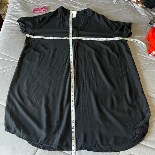 Women's H&M Black Shift Dress Short Sleeve Size 12 - Image 9