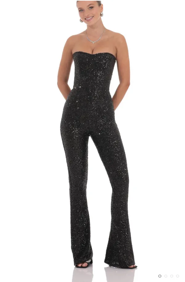 Lucy in the sky black sequin jumpsuit  - Image 3