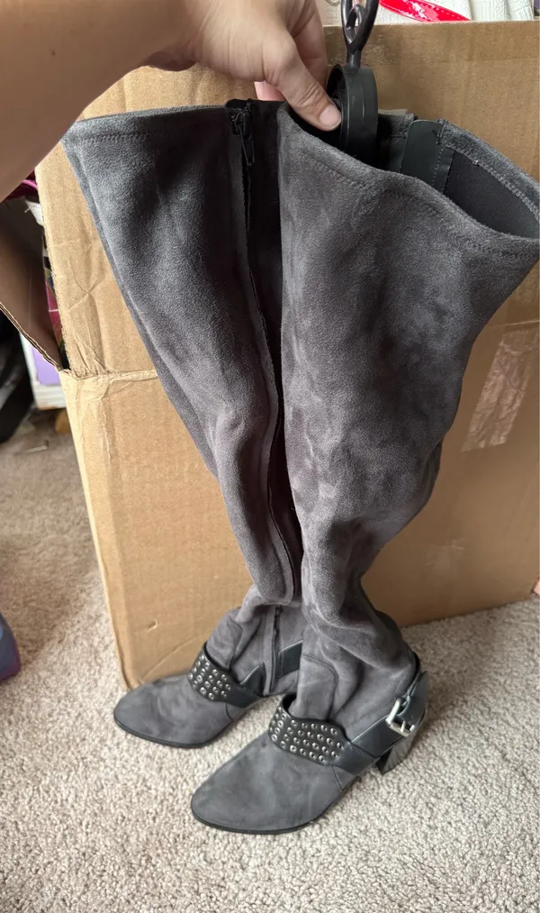 Michael Kors Over the Knee Grey Boots Size 7 - Image 3