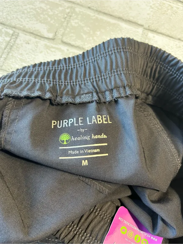 Healing Hands Dark Gray Drawstring Scrub Pants - Image 3