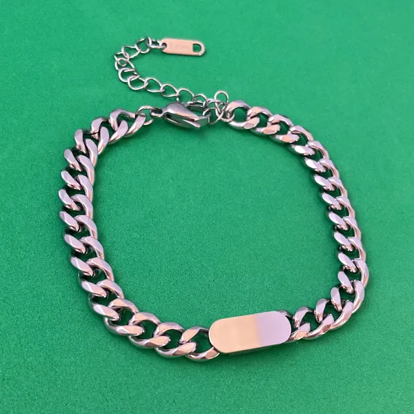 Titanium Steel Link Chain Bracelet for Men Women,Punk Hip Hop Bracelet - Image 2
