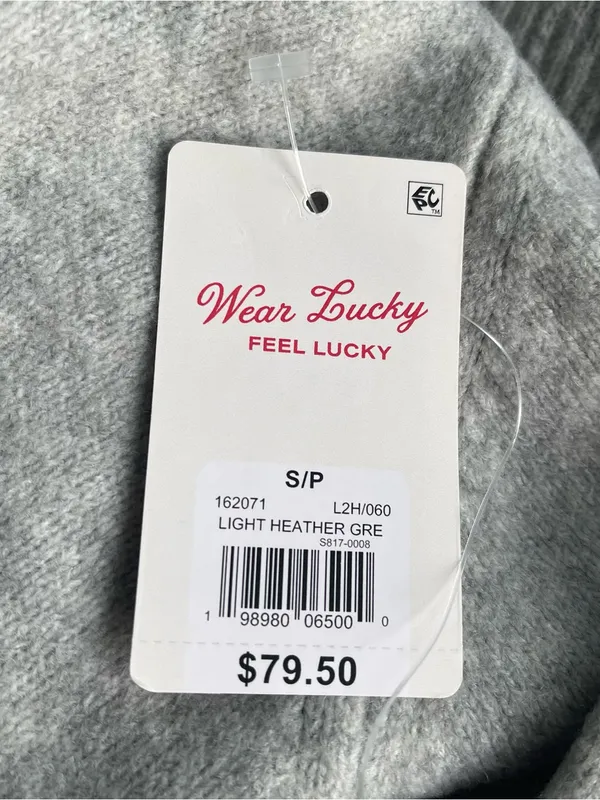 Lucky Brand Cloud Soft Off The Shoulder Heather Gray Sweater Small NWT - Image 6