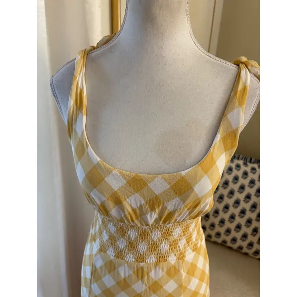 the Reformation Darby Dress Yellow Midi Size Medium - Image 4