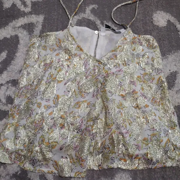 Zara gold foiled Cami Top - Image 3