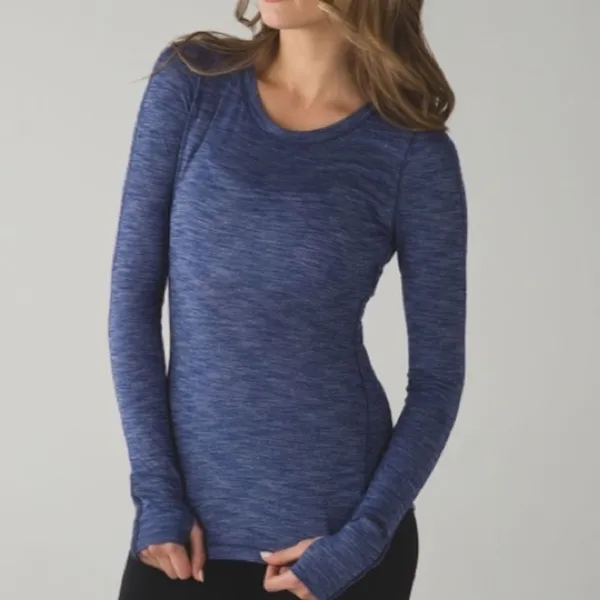 Lululemon 5 Mile Long Sleeve Heathered Hero Blue- Size Small (4/6) - Image 7