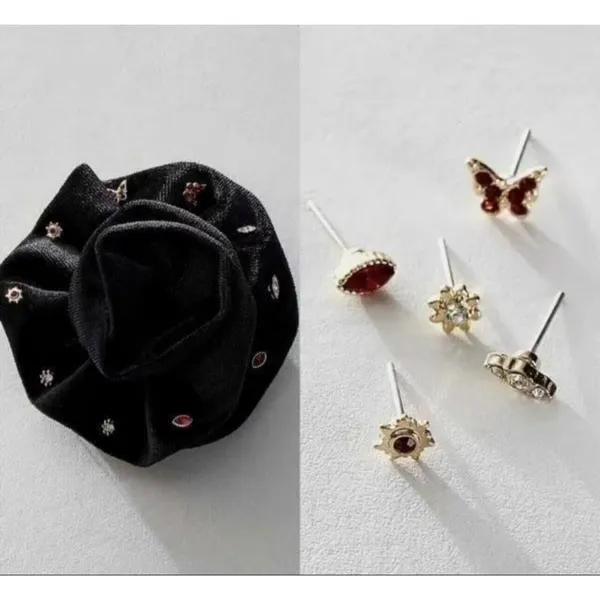 Free People Rosette Stud Pack NWT Black - Image 2