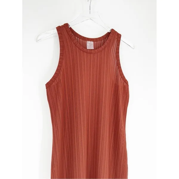 CALIA Perforated Bohemian‎ Bathing Suit Cover Up Dress Women's L Brown Boho - Image 4