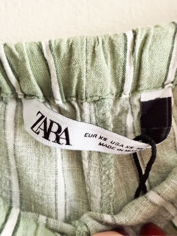 Zara Linen Blend Stripe Pull On Pant Size XS - Image 4
