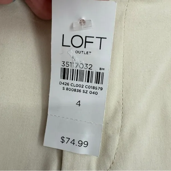 NWT LOFT Women’s 2023 Mid Rise Skinny Ankle Pants Light‎ Khaki Size 4 Preppy - Image 5