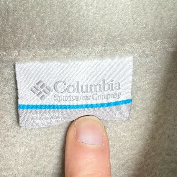 Columbia Fleece Pullover Top Women’s Size Large Snap Closure Gray Cream - Image 3