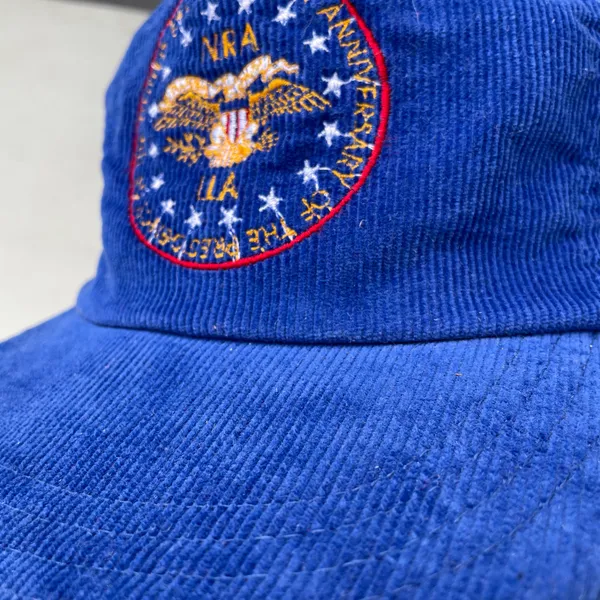 Vintage Blue Corduroy Trucker NRA Hat - Image 13