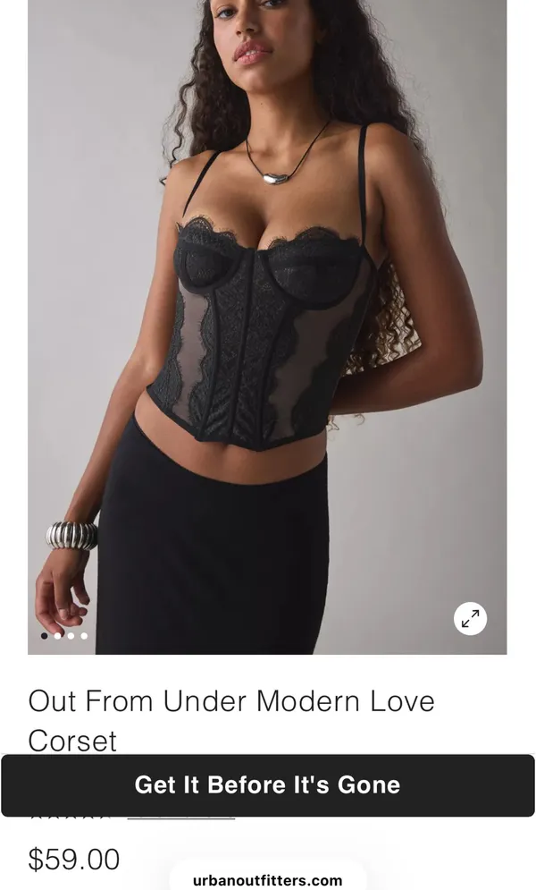Urban Outfitters Black Corset Out From Under Lace - Image 5