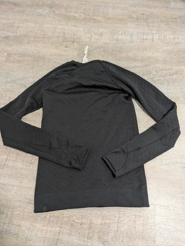 Lululemon Athletica Rest Less Pullover Cable Black Workout Shirt Size 2 - Image 3