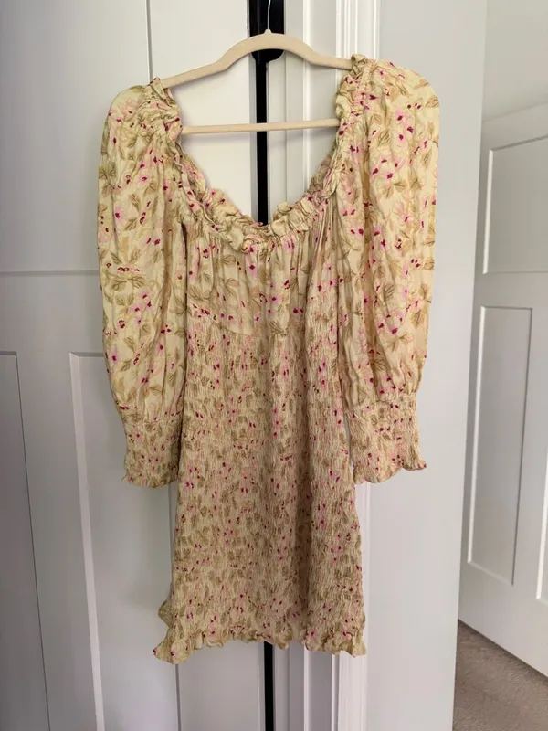 Faithful The Brand Gombardy Dress yellow‎ floral smocked long sleeve - Image 6