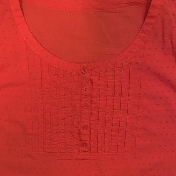Dress Barn Embroidered Cap Sleeve Button Front Top - Image 4