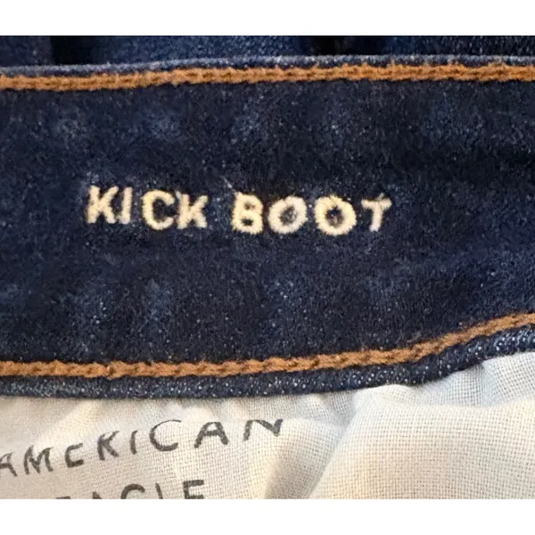 American Eagle Kick Boot Jeans Womens 4 Dark Blue Excellent Next Level Stretch - Image 5