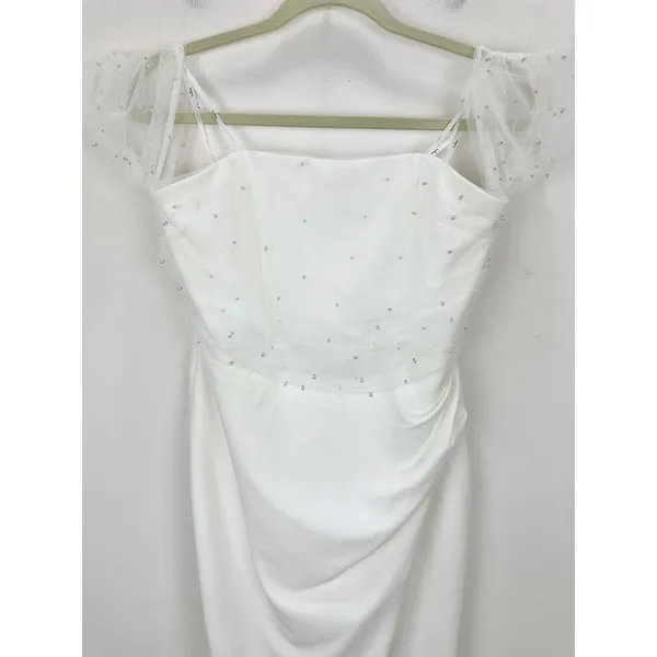 NEW Lulus Profound Glamour Ivory Pearl Off-the-Shoulder Tulip Maxi Dress Large - Image 7